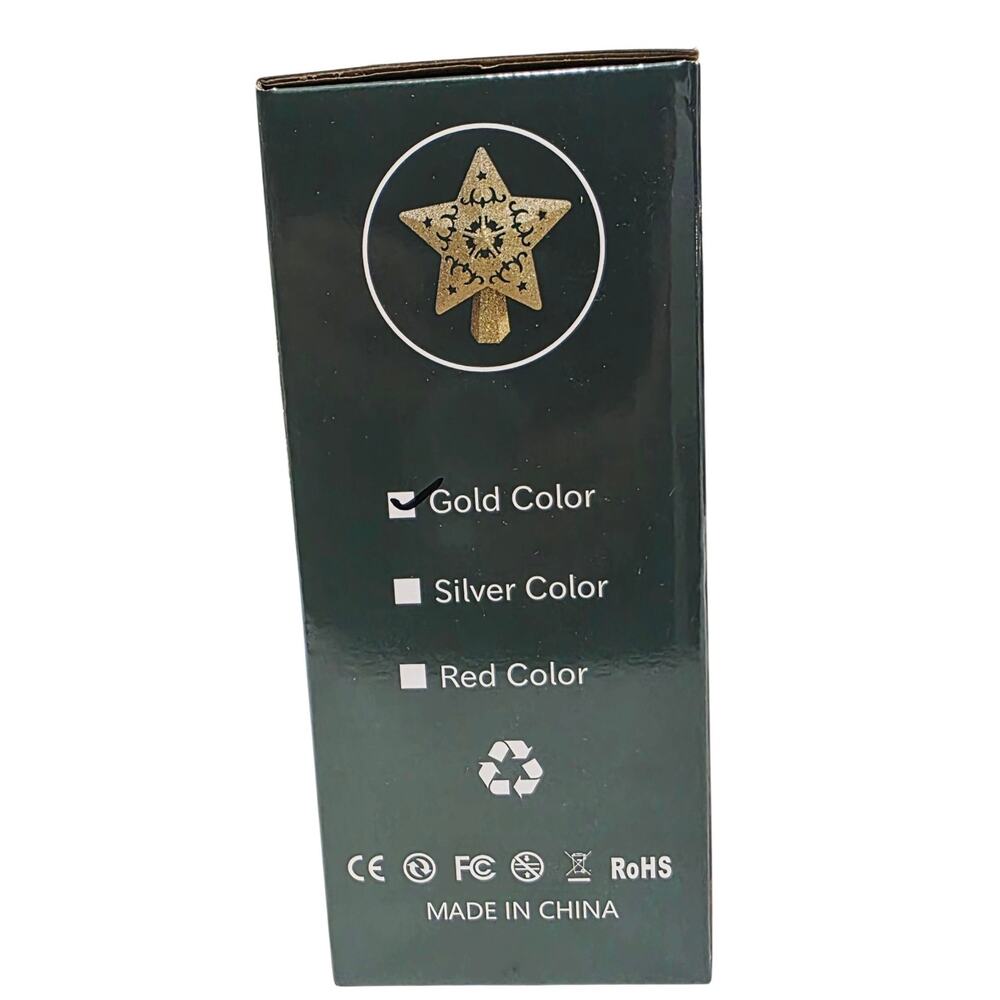 LED Christmas Tree Topper Projector Gold Star 360° Rotating Snowflake Light -... - Picture 8 of 8